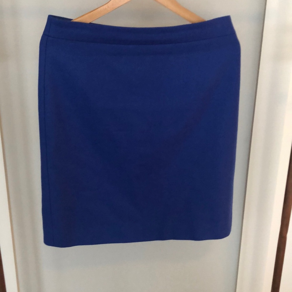 Blue wool j. Crew pencil skirt